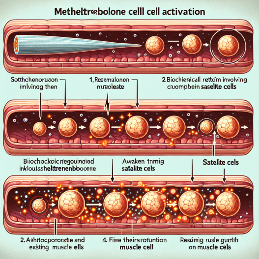 Satellite cell activation by methyltrenbolone